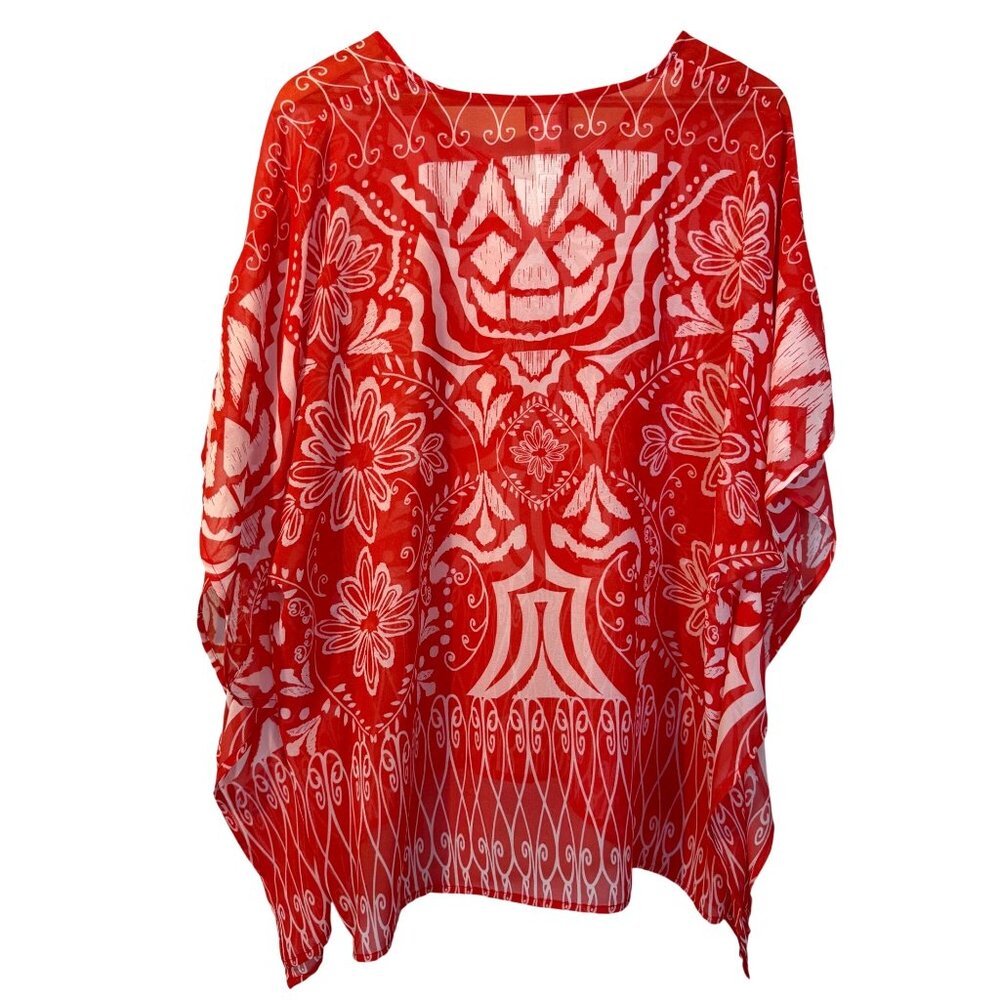 Chico's Red and White Patterned Tunic - Picture 2 of 5